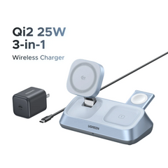 Qi2 25W 3-in-1 Magnetic Wireless Charger Stand | iPhone 17 Pro Max AirPods 4 Apple Watch MagSafe Fast Charger