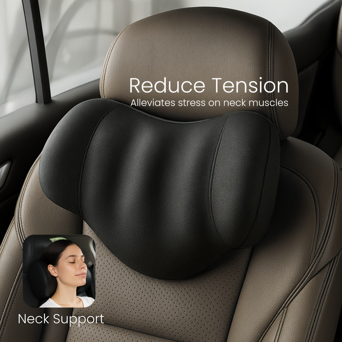 Memory Foam Head & Neck Pillow by Snagg A Headrest