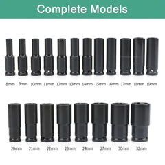 20 Pcs 1/2’’ Drive Hex Impact Socket Set — Deep Metric 8–32mm - 1set (20pcs) - Other Power Tools