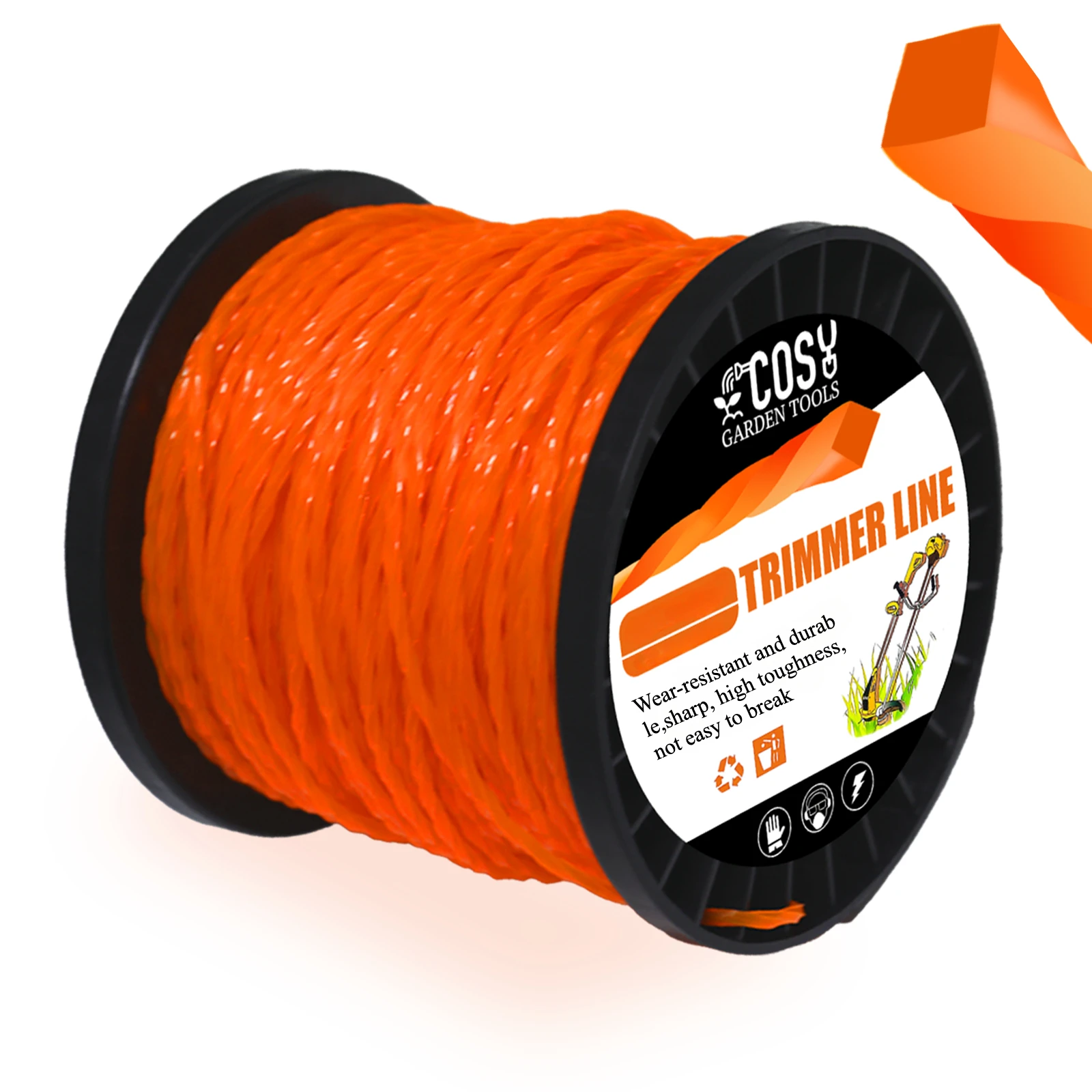 Spiral Strimmer Line 2.0–4.0mm | Graphite-Filled Nylon String Trimmer Cord for Lawn Mower Grass Cutter