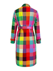 Women’s Plaid Print Trench Coat with Belt by Snagg A Jacket