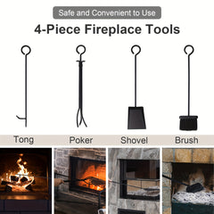 Wrought Iron Firewood Log Rack with Fireplace Tool Set by Snagg A Rack