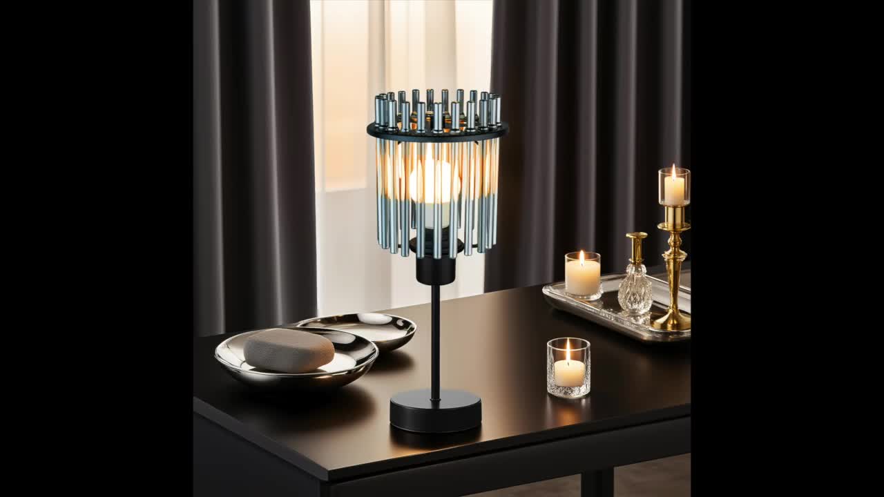 Modern Gray Glass Table Lamp by Snagg A Table Lamp