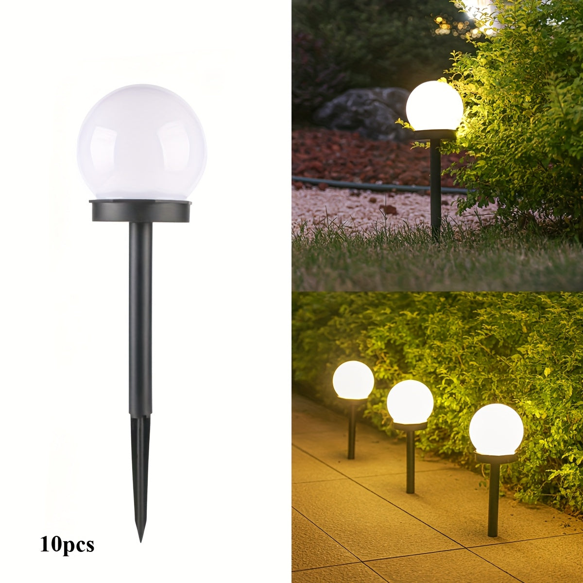 10pcs Solar Matte Black LED Lawn Stake Lamps by Snagg An Outdoor Light