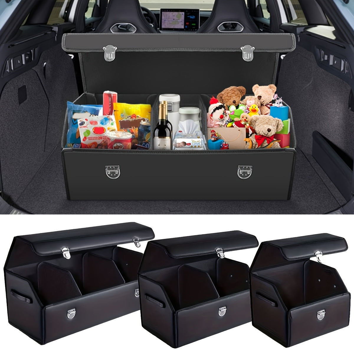 Faux Leather Car Trunk Organizer by Snagg A Storage Box