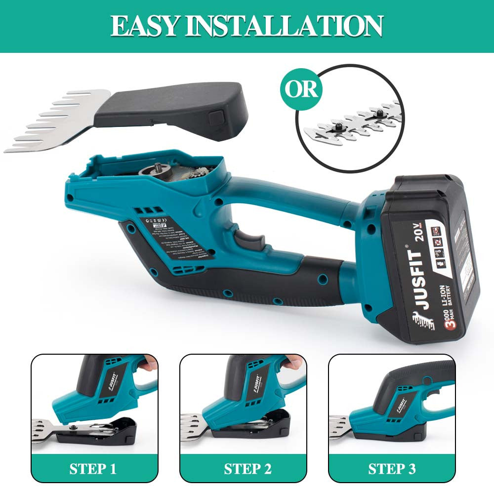 JUSFIT 2-in-1 Cordless Hedge & Grass Trimmer