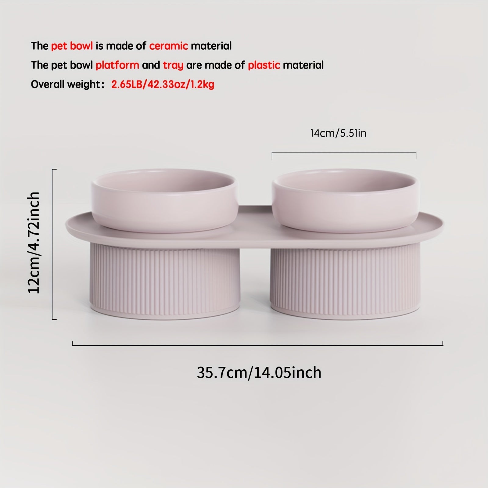 Elevated Ceramic Pet Bowls with Raised Stand by Snagg A Feeder