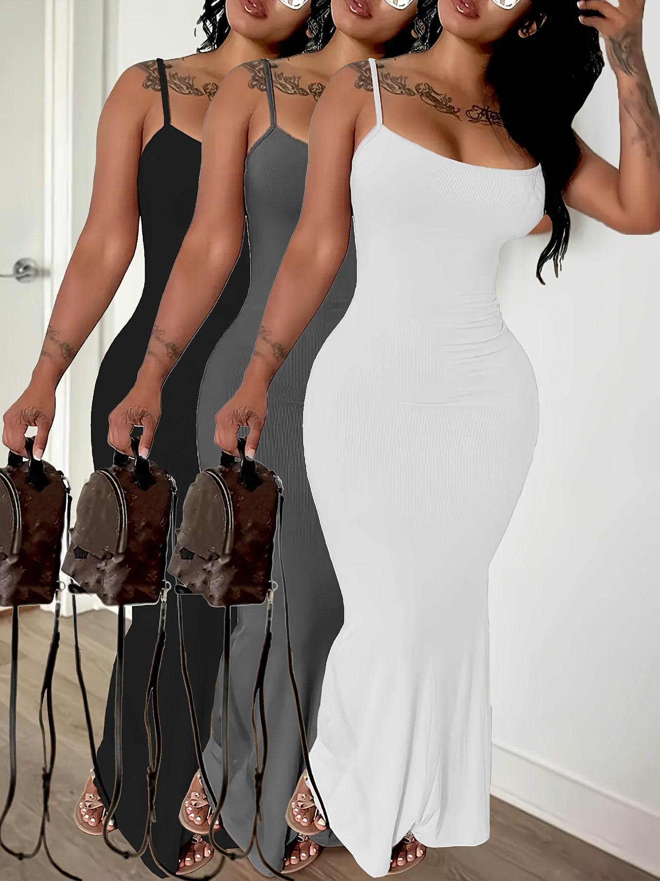 3pcs Women’s Sleeveless Maxi Dresses - SnaggIt