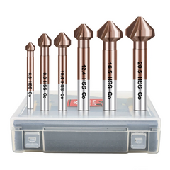 6pcs M35 HSS Countersink Chamfer Bits Set | 90° Deburring for Stainless Steel Iron Metal CE Certified