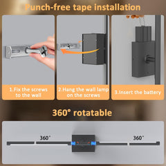 31.5" Wireless LED Wall Lamp – 360° Rotatable by Snagg A Wall Light