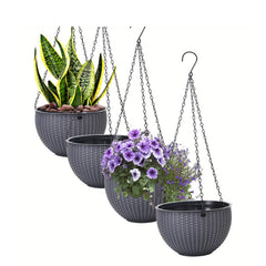 4pcs Hanging Baskets with Chains by Snagg A Pot