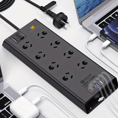 120W Powerboard with 8 Outlets & USB | Fast Charging Surge Protector (1.8m) by Snagg An Extension Cable