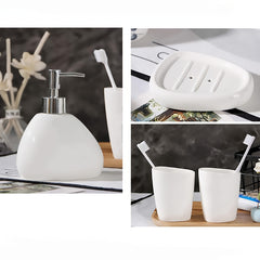 4 Piece White Ceramic Bathroom Set by Snagg A Bathroom Set