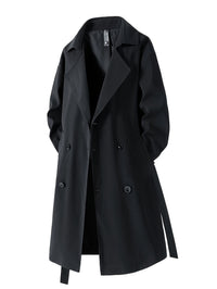 Elegant Men’s Black Double-Breasted Trench Coat by Snagg A Coat