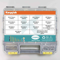 1350 Pcs Wood & Metal Screw Kit — M3.5/M4/M5 - M3.5 M4 M5 410 screws - 1350pcs - Power Tools Gadget