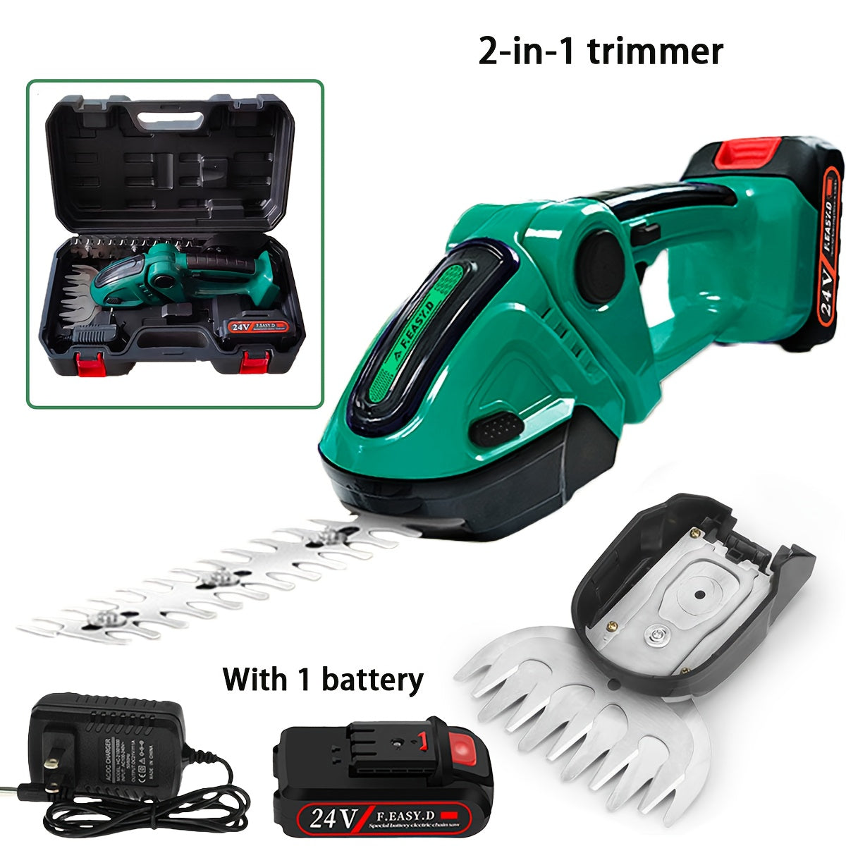 2-in-1 Cordless Grass & Hedge Trimmer