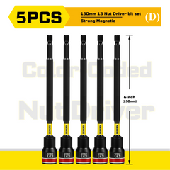 Impact Nut Driver Set – 6” Long Metric Nut Setters 8/10/13mm with Portable Storage Case