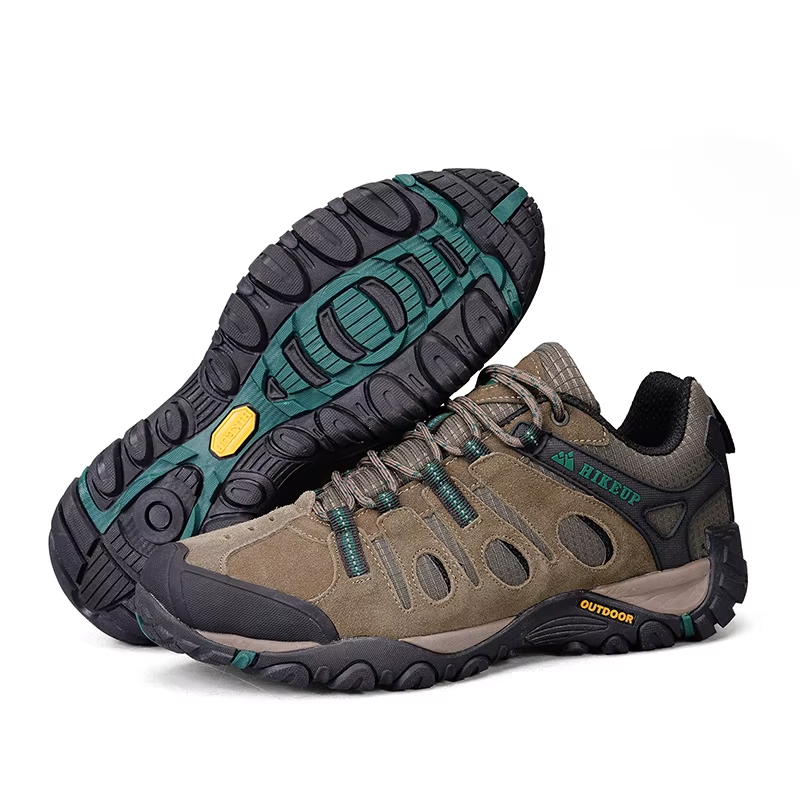 Low-Cut Trekking Shoes – Breathable Cotton-Lined Hiking Sneakers, Grey or Khaki