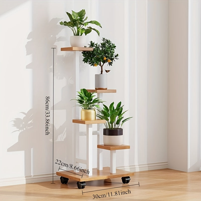 Modern Metal Plant Stand with Wheels by Snagg A Rack