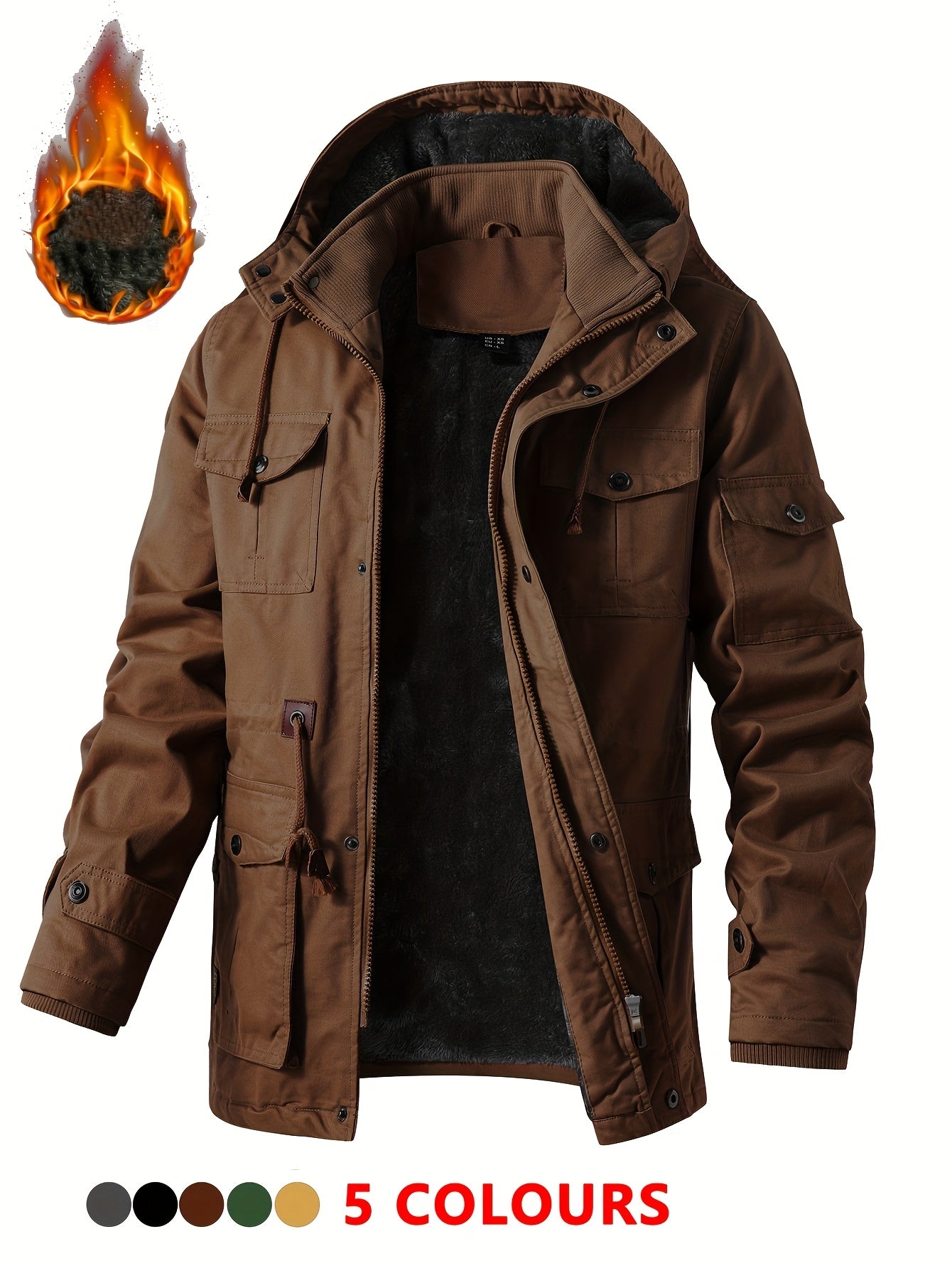 Heavyweight Winter Jacket with Detachable Hood by Snagg A Jacket