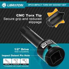 9pcs Impact Torx Bit Socket Set - SnaggIt