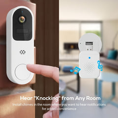 Wireless Smart Video Doorbell – AI Human Detection with HD Night Vision by Snagg A Doorbell Camera