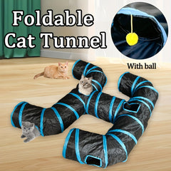Four-Exit Large Cat Play Tunnel by Snagg A Cave