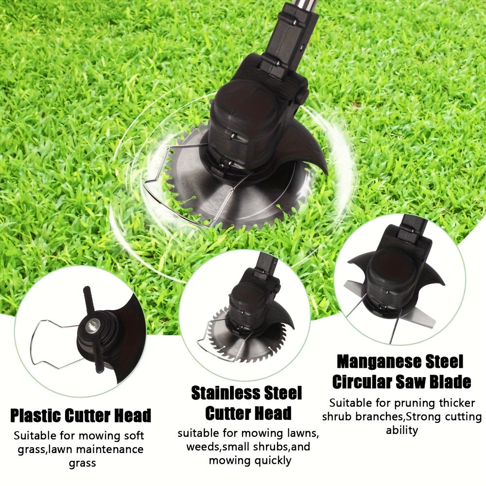 Cordless 21V Lawn Trimmer with Wheels