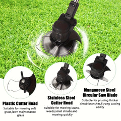 Cordless 21V Lawn Trimmer with Wheels
