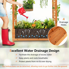 Large Wooden Raised Planter Box with Trellis by Snagg A Garden Bed