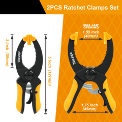 5 Inch Ratcheting Hand Clamp Set (2 or 4 Pieces)