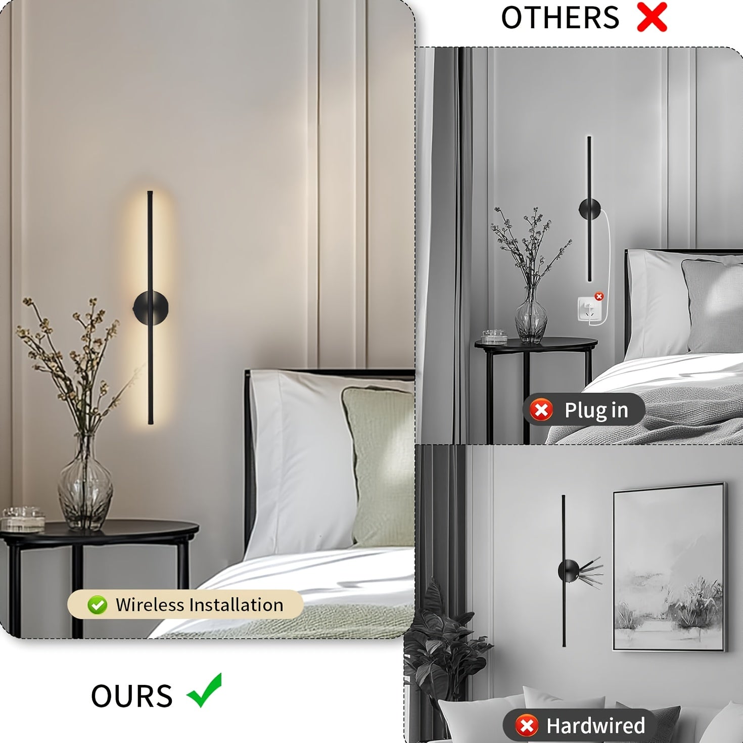 1pc/2pcs Battery Operated Wall Sconce Light by Snagg A Wall Light