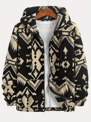 Men’s Plush Tribal Print Hooded Jacket by Snagg A Jacket
