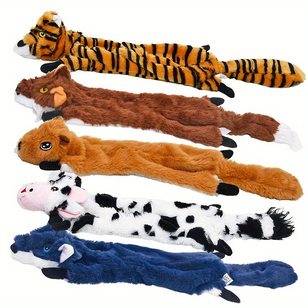 5PCS No-Stuffing Squeaky Plush Dog Toys - SnaggIt