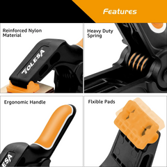 7" Heavy Duty Spring Clamps – 2/4PCS Nylon Woodworking, Gluing & Clamping Set