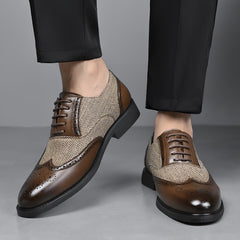 Men’s Casual Business Brogue Oxfords Classic Lace-Up Dress Shoes by Snagg A Shoes