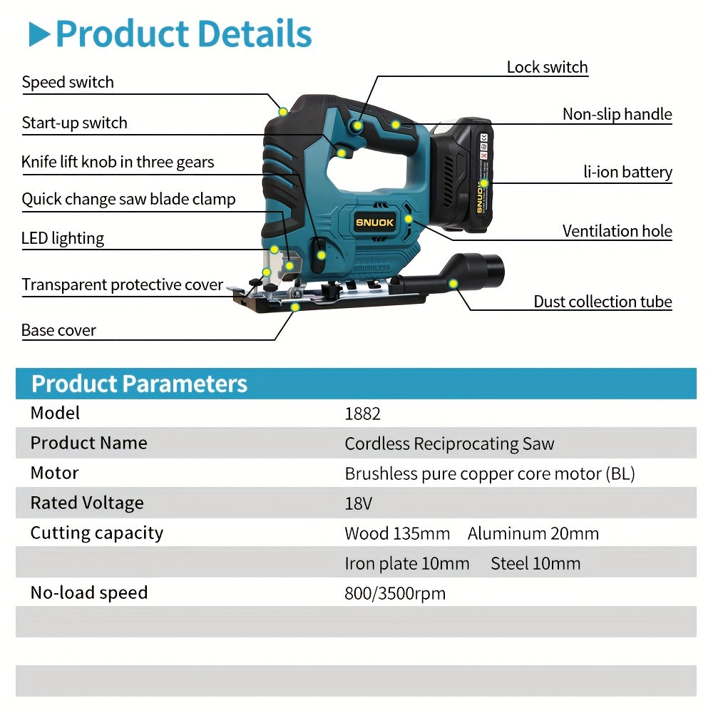 18V Cordless Brushless Jigsaw