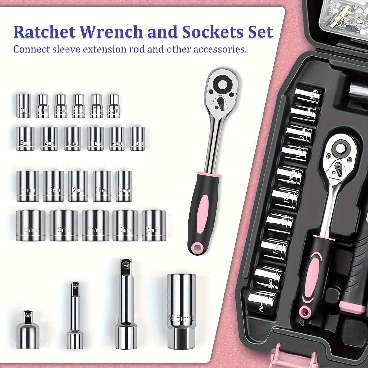 280-Piece Pink Home Tool Kit
