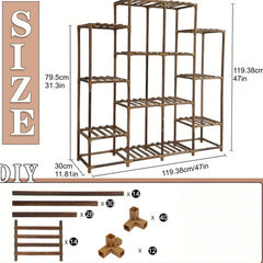 Large Tall Wooden Plant Shelf Rack by Snagg A Rack