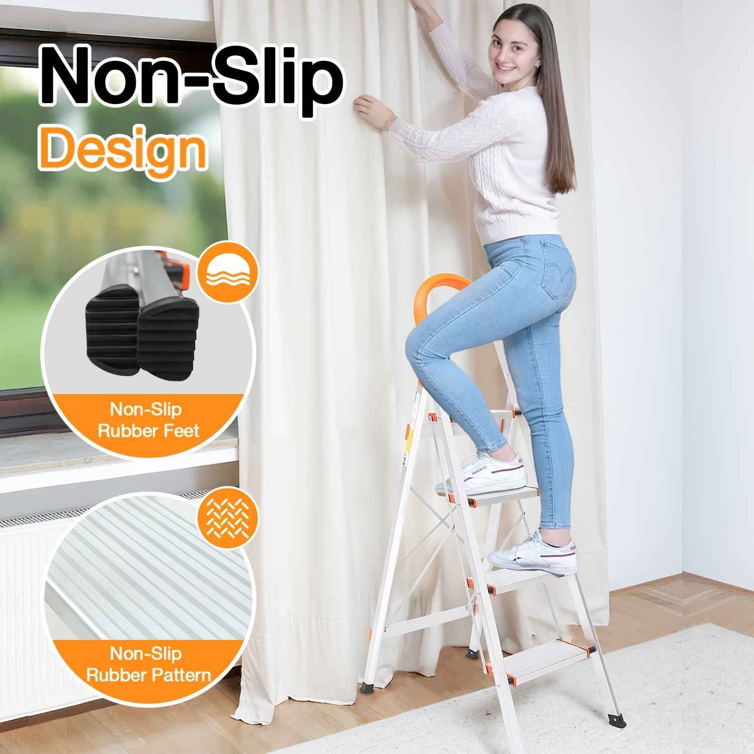 4 Step Folding Aluminium Non Slip Ladder