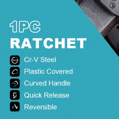 1/4” Ratchet Handle – Quick-Release, Teardrop Head, Reversible, Comfort Grip