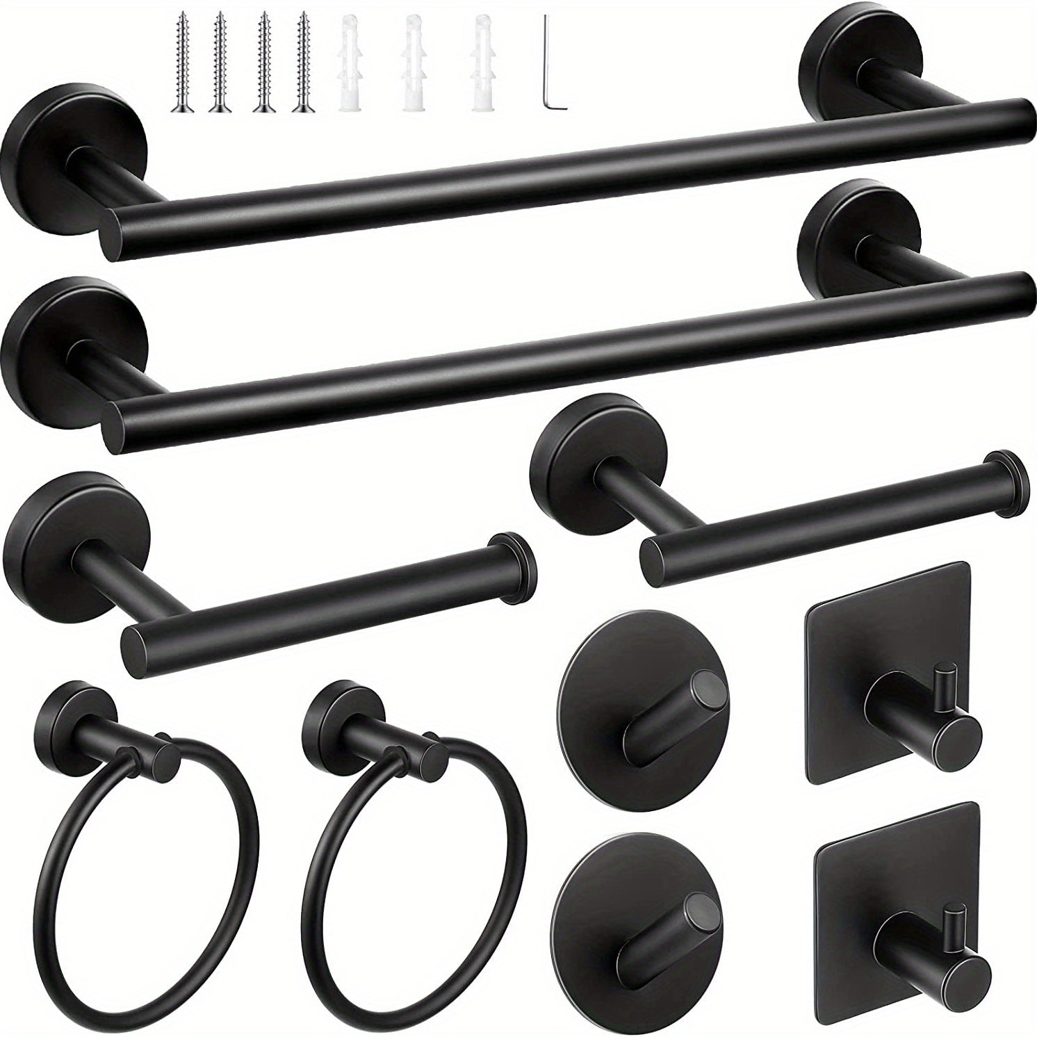 10-Piece Stainless Steel Bathroom Accessories Set by Snagg A Hook