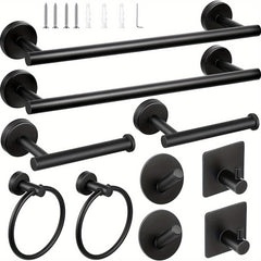 10-Piece Stainless Steel Bathroom Accessories Set by Snagg A Hook