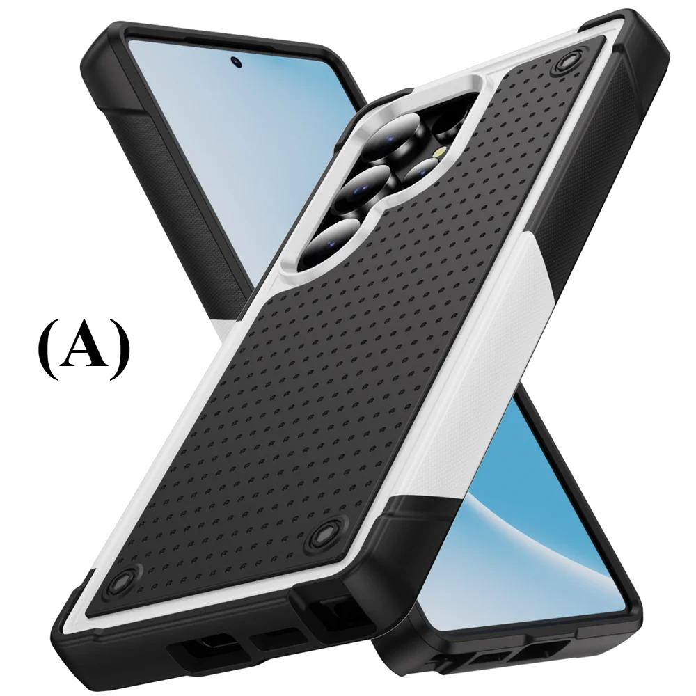 Shockproof Contrast Color Bumper Case – for Samsung Galaxy S23 Series - A - Black & White / For S23+ - Phone Cases