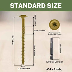100pcs Heavy Duty Construction Screws - 7.62cm - Power Tools Gadget