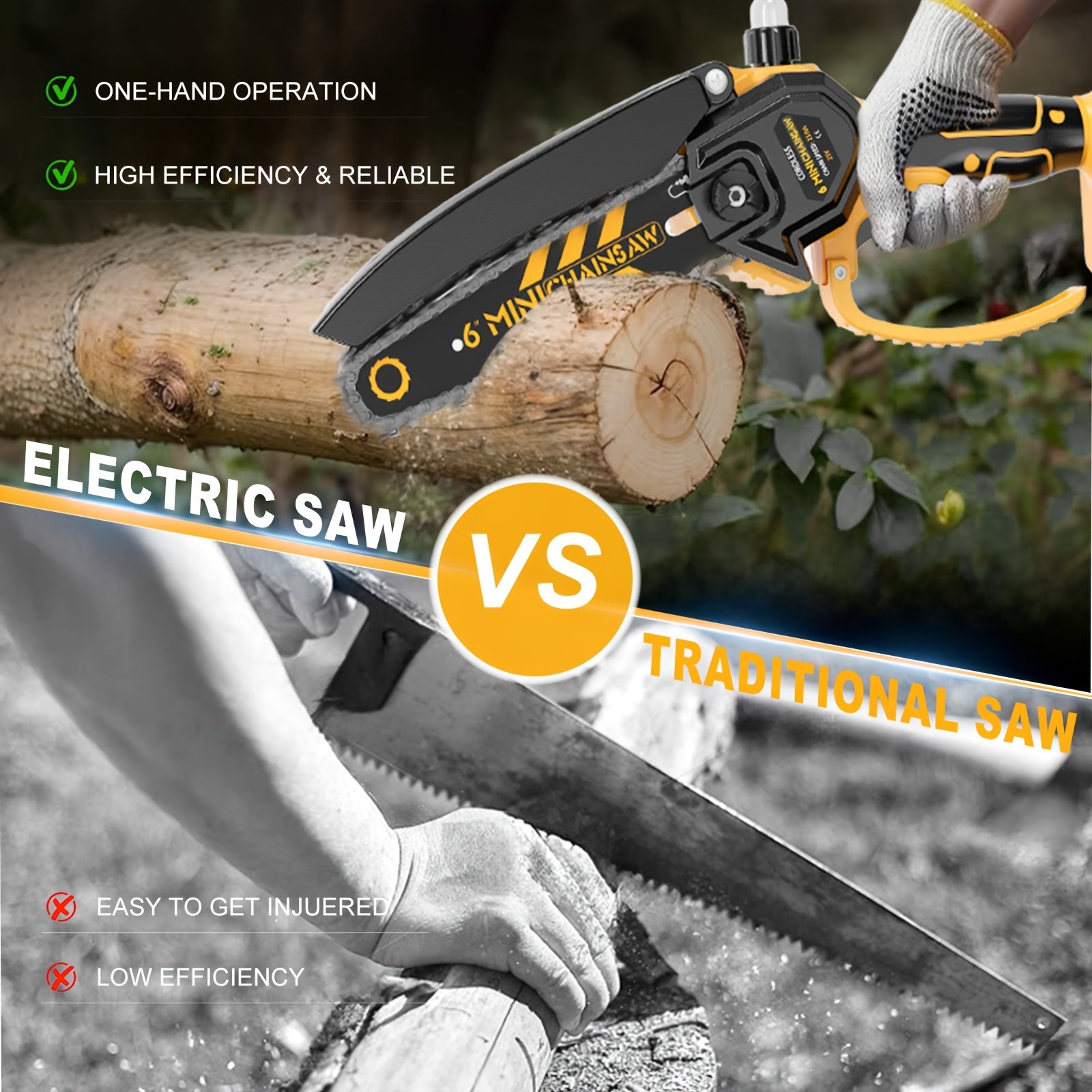 6-Inch Cordless Mini Chainsaw
