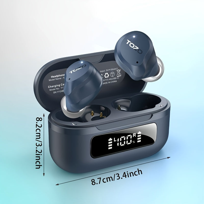 AI Smart Wireless Earbuds | ENC Noise Cancelling In-Ear Headphones (59H Battery, LED Display) by Snagg An EarBud