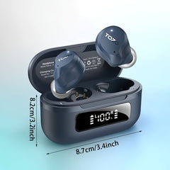 AI Smart Wireless Earbuds | ENC Noise Cancelling In-Ear Headphones (59H Battery, LED Display) by Snagg An EarBud