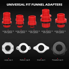 22pcs No Spill Coolant Filling Funnel Kit Universal Radiator Set with Adapters - 22 Pcs - Roadside Essentials