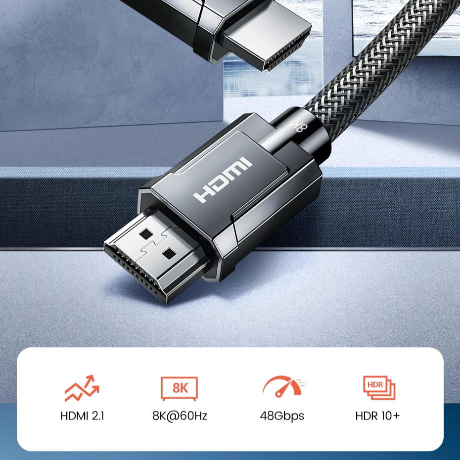 8K HDMI 2.1 Cable Support for TV, Laptop, Projector, PS4 & PS5 by Snagg An HDMI Cable